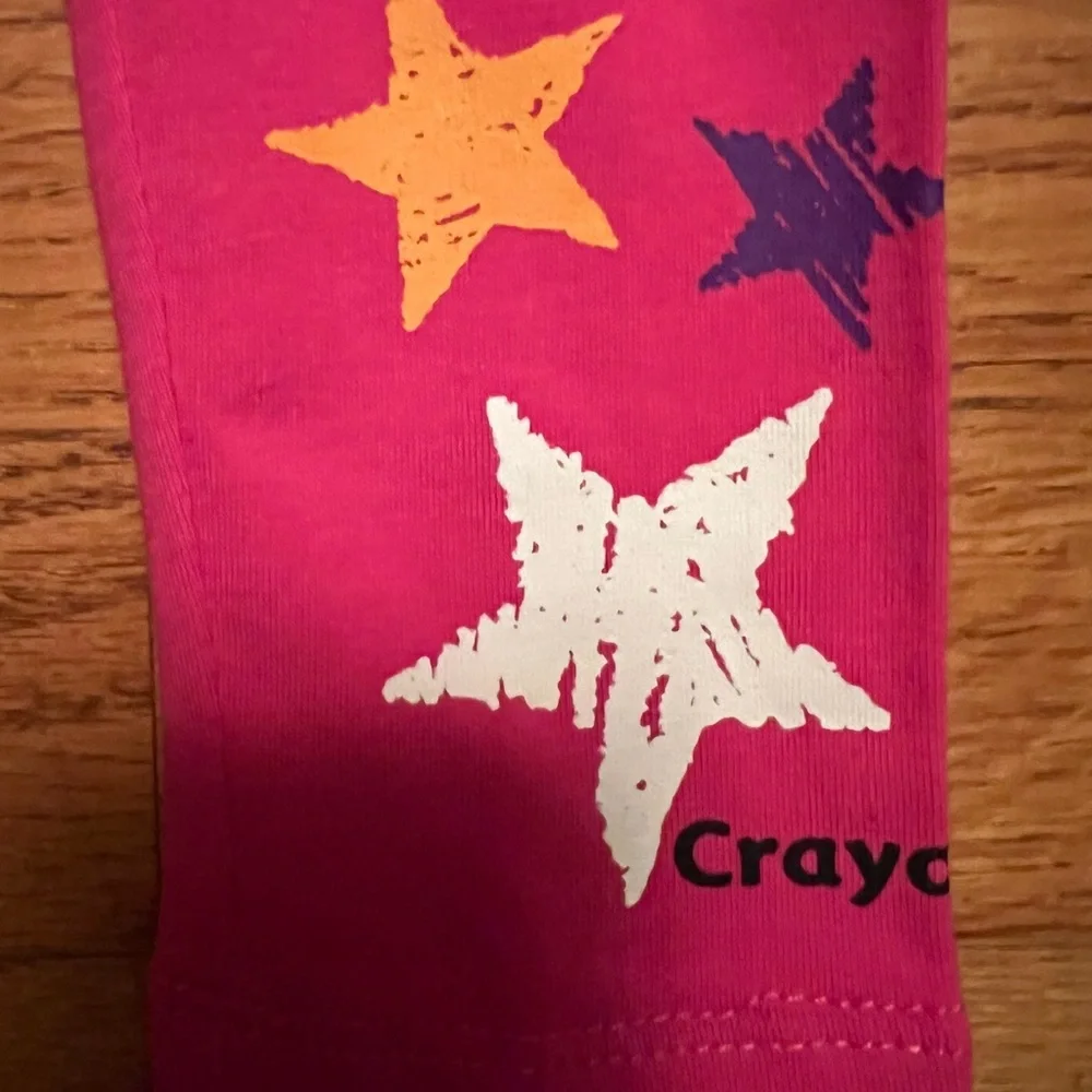 Crayola 2-Piece Outfit Toddler 3T Pink & Stars Long Sleeve Top & Leggings - NWT